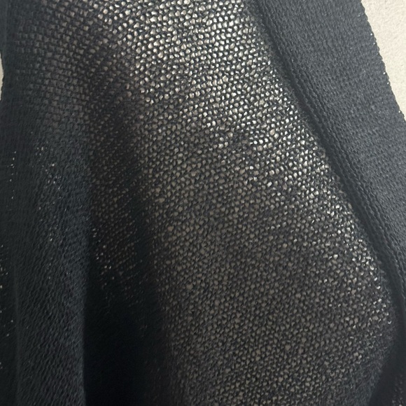 Eileen Fisher Linen‎ Blend Black Cardigan Sweater Lightweight Knit Size L Work - Picture 3 of 5